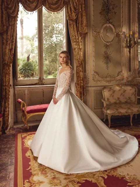 Булчинска рокля Style 1287 — Принцеса — колекция Demetrios — тюл с мъниста, luxe mikado | Арети София