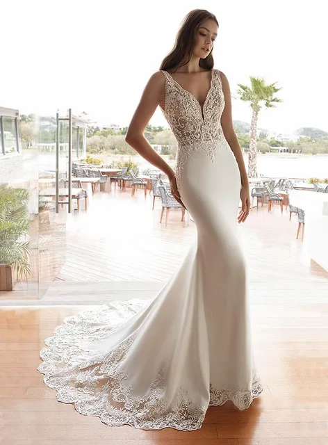 Булчинска рокля Style 8028 — Русалка — колекция Cosmobella — креп, дантела | Арети София