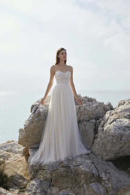 Булчинска рокля Style L1054 — А-силует — колекция Destination Romance — дантела, тюл | Арети София